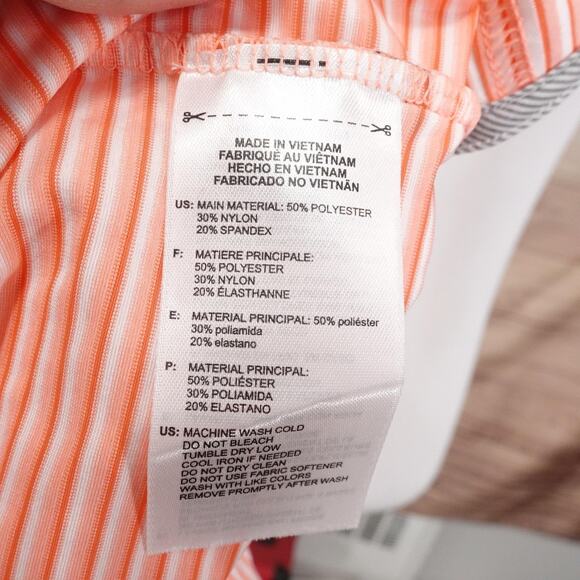 adidas adiPure Polo Shirt Mens Medium Sunglo Tricolor Stripe Golf Stretch CE0629 - Picture 11 of 12